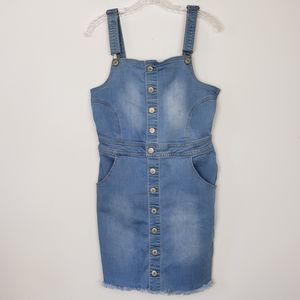 Wax Denim overall Jumper Dress light wash size large